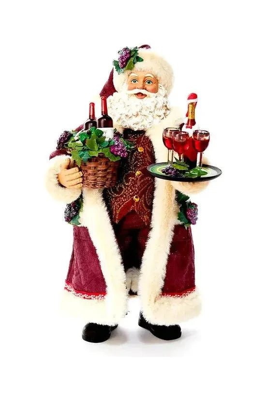 Shop For Kurt Adler 11.5 - Inch Fabriché Santa with Wine Basket at Michelle's aDOORable Creations