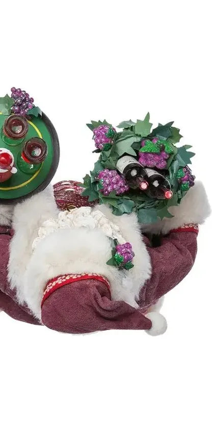 Kurt Adler 11.5-Inch Fabriché Santa with Wine Basket - Michelle's aDOORable Creations - Christmas Decor