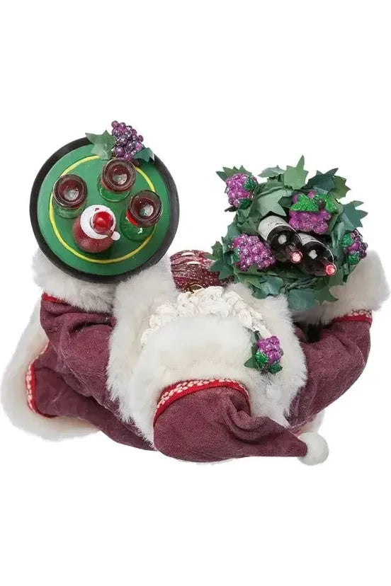 Shop For Kurt Adler 11.5 - Inch Fabriché Santa with Wine Basket at Michelle's aDOORable Creations