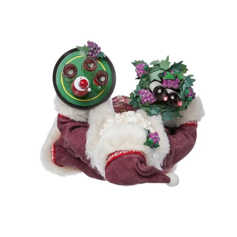 Shop For Kurt Adler 11.5 - Inch Fabriché Santa with Wine Basket at Michelle's aDOORable Creations