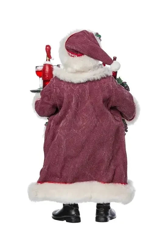 Shop For Kurt Adler 11.5 - Inch Fabriché Santa with Wine Basket at Michelle's aDOORable Creations