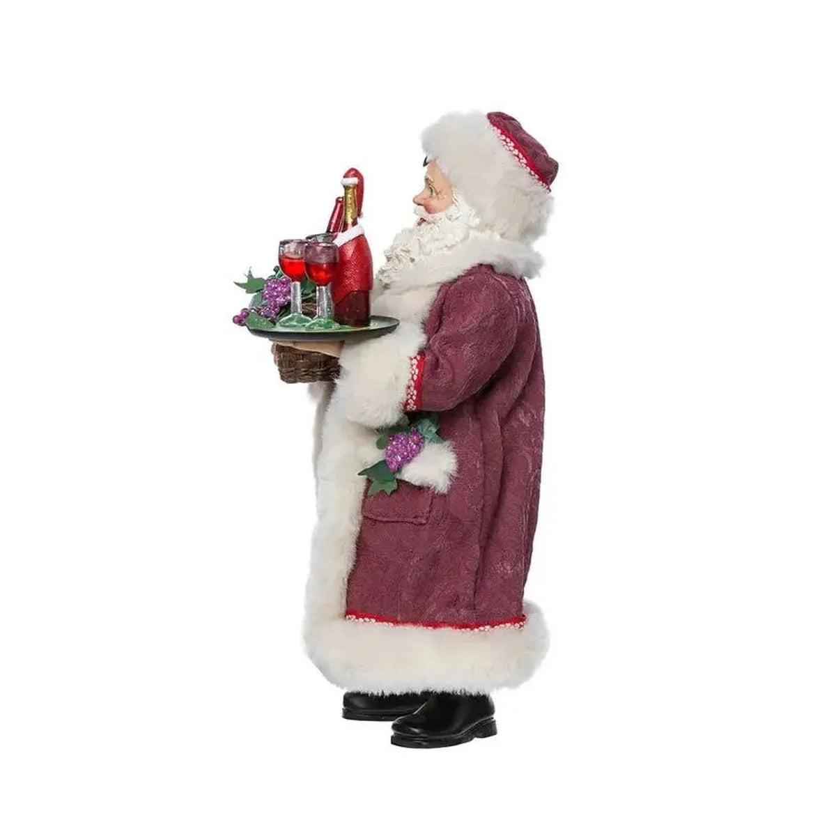 Shop For Kurt Adler 11.5 - Inch Fabriché Santa with Wine Basket at Michelle's aDOORable Creations