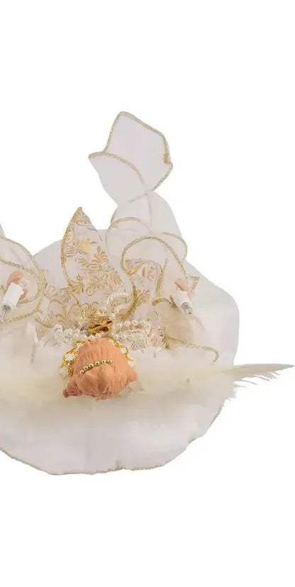 Kurt Adler 12-Inch 10-Light Ivory and Gold Angel Treetop - Michelle's aDOORable Creations - Christmas Tree Topper
