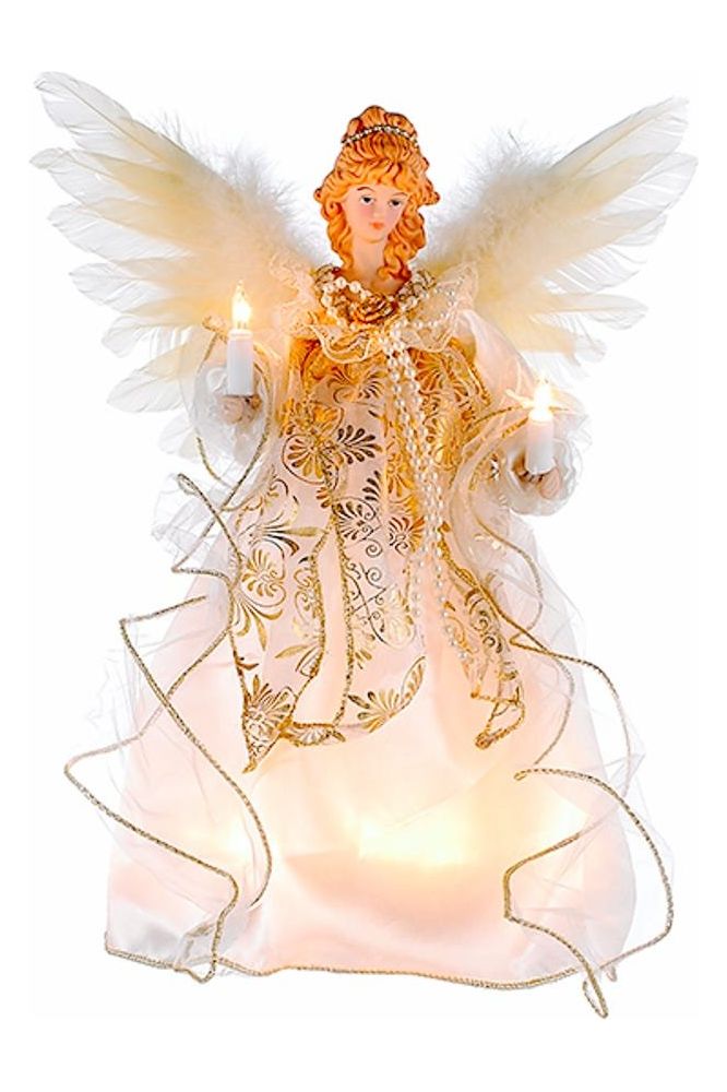 Shop For Kurt Adler 12 - Inch 10 - Light Ivory and Gold Angel Treetop at Michelle's aDOORable Creations