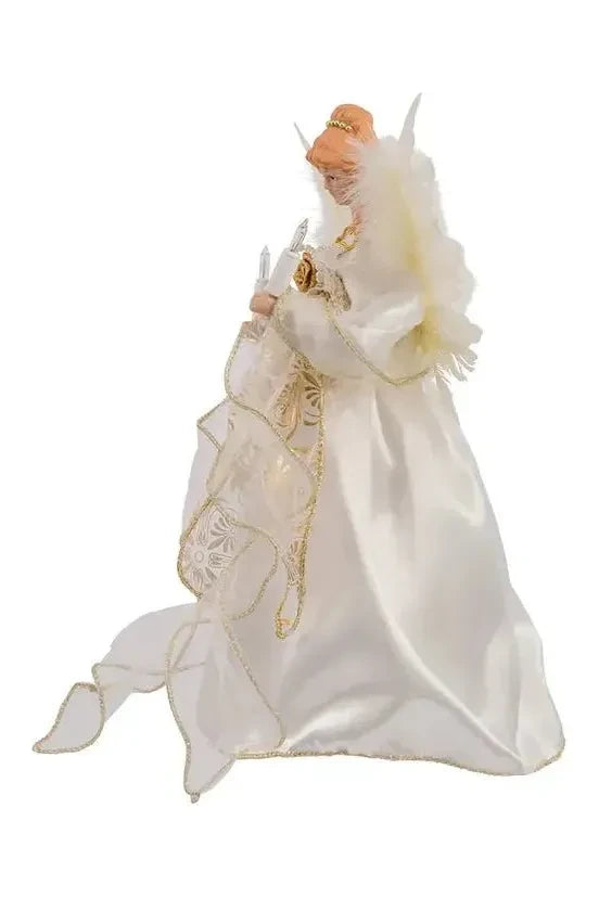 Kurt Adler 12-Inch 10-Light Ivory and Gold Angel Treetop - Michelle's aDOORable Creations - Christmas Tree Topper