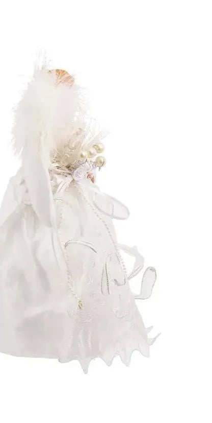 Kurt Adler 12-Inch White and Silver Fiber Optic LED Angel Treetop - Michelle's aDOORable Creations - Christmas Tree Topper
