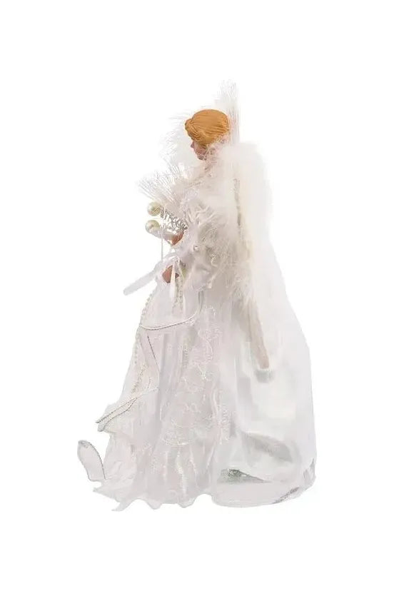 Kurt Adler 12-Inch White and Silver Fiber Optic LED Angel Treetop - Michelle's aDOORable Creations - Christmas Tree Topper