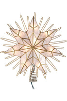 Kurt Adler 14-Inch 7-Point Natural Capiz Star Lighted Treetop - Michelle's aDOORable Creations - Christmas Tree Topper