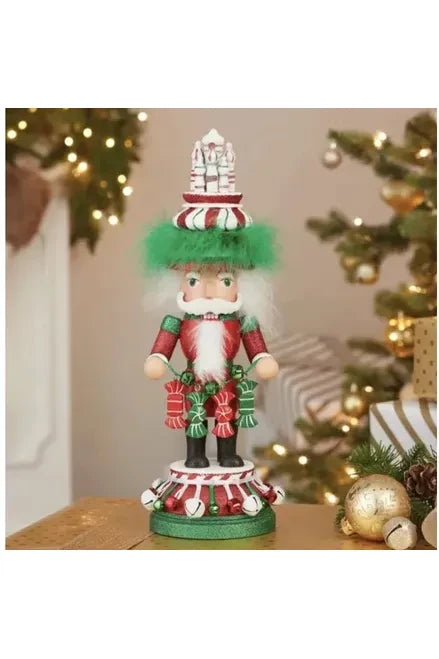 Kurt Adler 15" Hollywood Nutcrackers™ Red, White & Green Candy Tower Hat Nutcracker - Michelle's aDOORable Creations - Nutcrackers