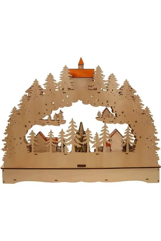 Shop For Kurt Adler 18.5" Wooden LED Light - Up Musical/Motion Christmas Village at Michelle's aDOORable Creations