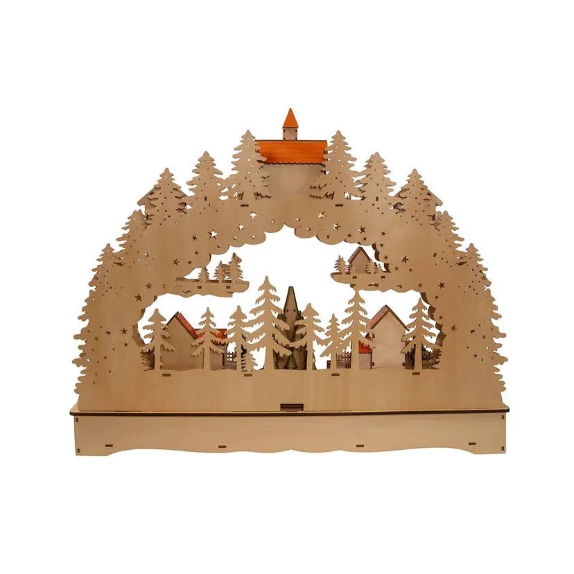 Shop For Kurt Adler 18.5" Wooden LED Light - Up Musical/Motion Christmas Village at Michelle's aDOORable Creations
