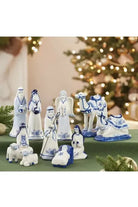 Kurt Adler 1.97-6.7" Porcelain Delft Blue Nativity Set, 11-Piece Set - Michelle's aDOORable Creations - Christmas Decor