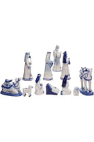 Kurt Adler 1.97-6.7" Porcelain Delft Blue Nativity Set, 11-Piece Set - Michelle's aDOORable Creations - Christmas Decor