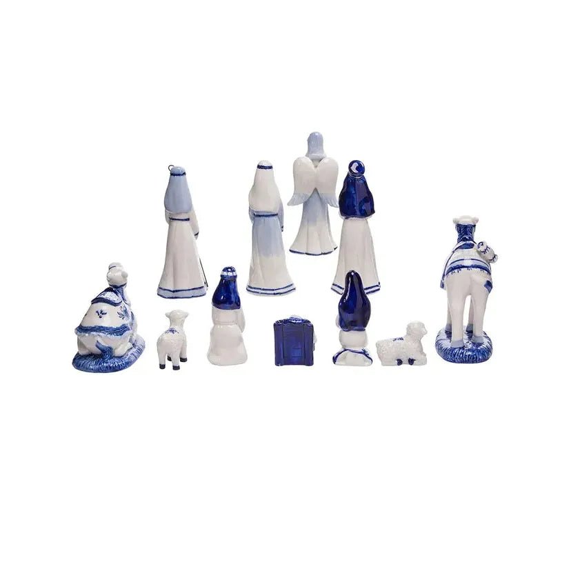 Shop For Kurt Adler 1.97 - 6.7" Porcelain Delft Blue Nativity Set, 11 - Piece Set at Michelle's aDOORable Creations