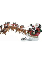 Shop For Kurt Adler 24-Inch Fabriché Musical Santa with Eight Reindeer (Set of 2) C7414