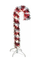 Kurt Adler 3-Foot Pre-Lit Red and White LED Tinsel Candy Cane - Michelle's aDOORable Creations - Christmas Lights