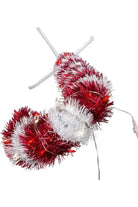 Shop For Kurt Adler 3 - Foot Pre - Lit Red and White LED Tinsel Candy Cane at Michelle's aDOORable Creations