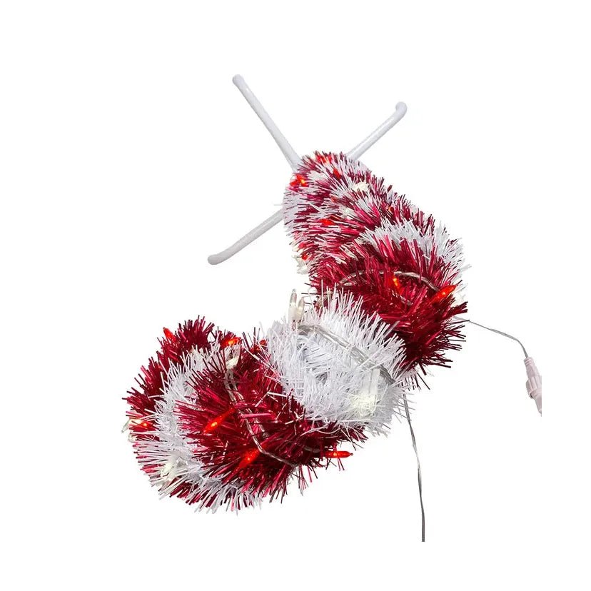 Shop For Kurt Adler 3 - Foot Pre - Lit Red and White LED Tinsel Candy Cane at Michelle's aDOORable Creations