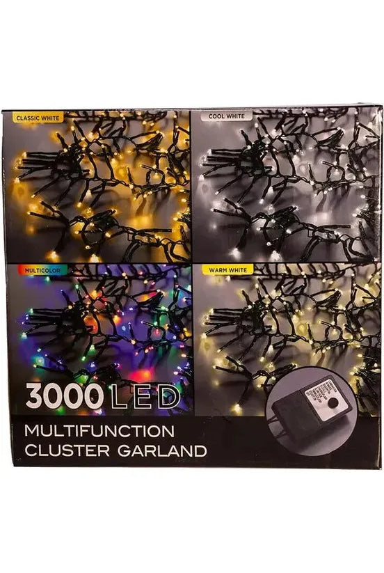 Shop For Kurt Adler 3000-Light 98-Foot Cluster Garland with Warm White LED Lights AD1006WW