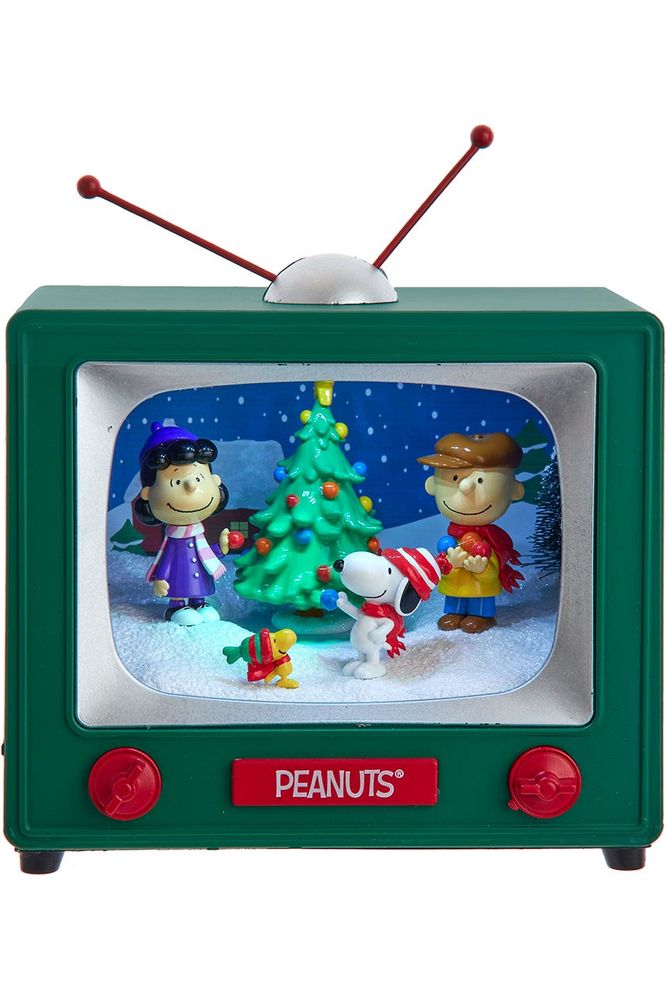 Kurt Adler 6-Inch Battery Operated Peanuts© Outdoor Scene Musical TV Table Piece - Michelle's aDOORable Creations - Christmas Decor