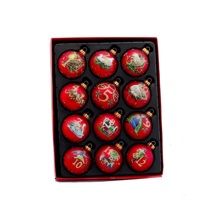 Shop For Kurt Adler Twelve Days Of Christmas Glass Ball Ornaments at Michelle's aDOORable Creations
