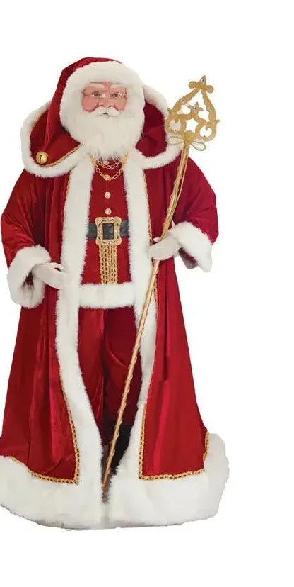 Kurt Adler 72" Kringle Klaus Elegant Santa with Staff - Michelle's aDOORable Creations - Christmas Decor