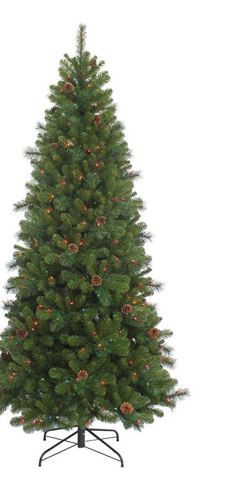 Kurt Adler 7.5-Foot Slim Pre-Lit Multi-Color Burlington Tree - Michelle's aDOORable Creations - Christmas Tree