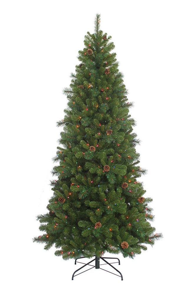 Kurt Adler 7.5-Foot Slim Pre-Lit Multi-Color Burlington Tree - Michelle's aDOORable Creations - Christmas Tree