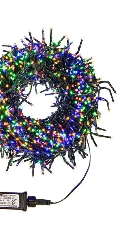 Kurt Adler CUL 1000-Light 33-Foot Cluster Garland with Multi-Color 3MM LED Bulbs - Michelle's aDOORable Creations - Christmas Decor