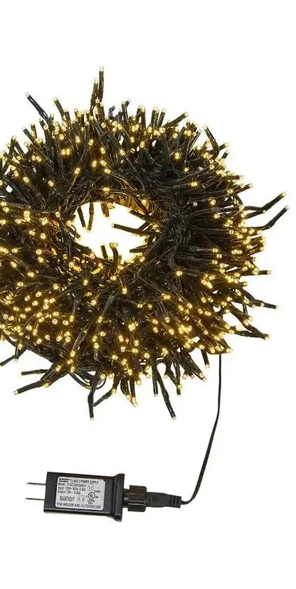 Kurt Adler CUL 1000-Light 33-Foot Cluster Garland with Warm White 3MM LED Bulbs - Michelle's aDOORable Creations - Christmas Decor