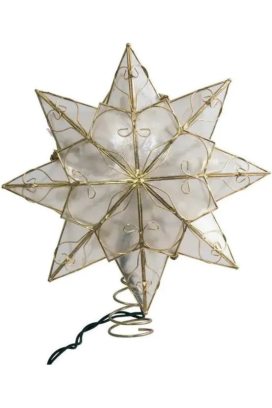 Kurt Adler Indoor 10-Light 8-Point Capiz Star Treetop with Arabesque Decoration - Michelle's aDOORable Creations - Christmas Tree Topper