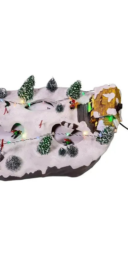 Kurt Adler Motion LED Christmas Skiing Village - Michelle's aDOORable Creations - Christmas Decor