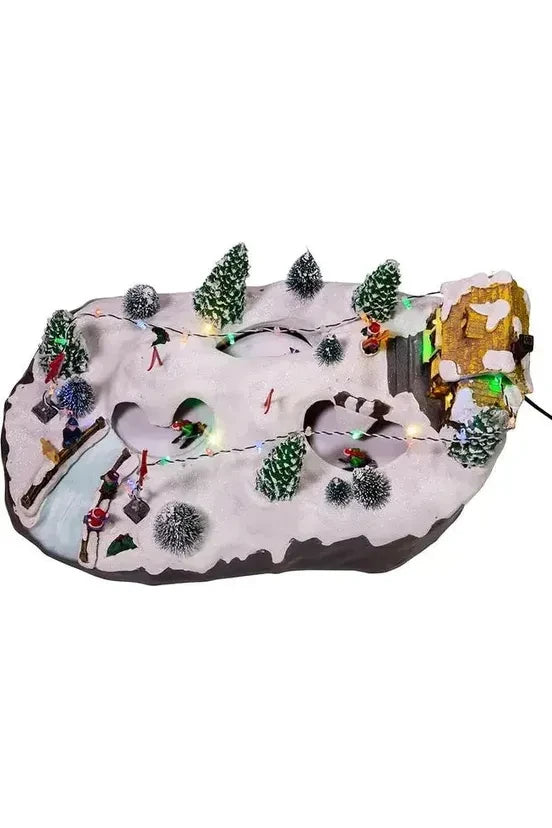 Shop For Kurt Adler Motion LED Christmas Skiing Village at Michelle's aDOORable Creations