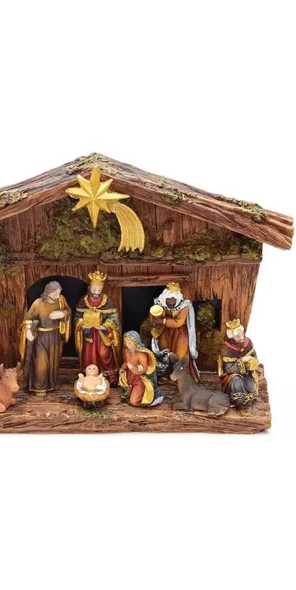 Kurt Adler Nativity Set With 10 Figures and Stable - Michelle's aDOORable Creations - Seasonal & Holiday Decorations