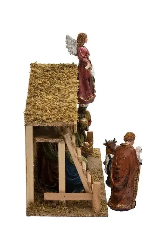 Kurt Adler Nativity Set With Wooden Stable, 12-Piece Set - Michelle's aDOORable Creations - Seasonal & Holiday Decorations