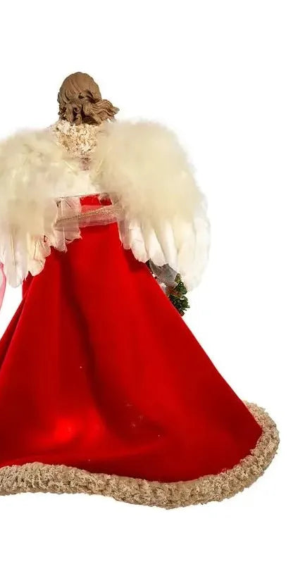 Kurt Adler UL 10-Light 16-Inch Red and Ivory Angel Treetop - Michelle's aDOORable Creations - Christmas Tree Topper