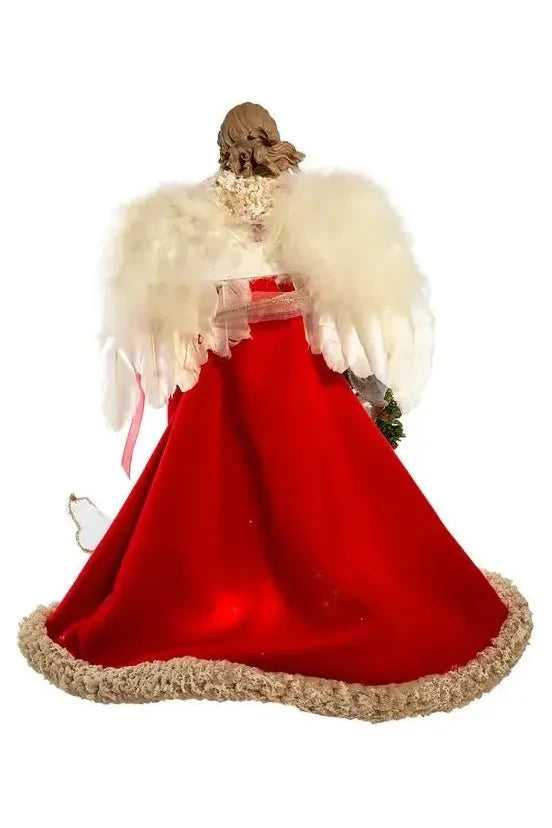 Kurt Adler UL 10-Light 16-Inch Red and Ivory Angel Treetop - Michelle's aDOORable Creations - Christmas Tree Topper