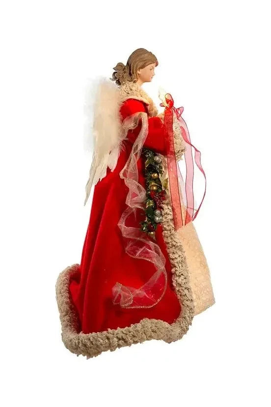 Kurt Adler UL 10-Light 16-Inch Red and Ivory Angel Treetop - Michelle's aDOORable Creations - Christmas Tree Topper