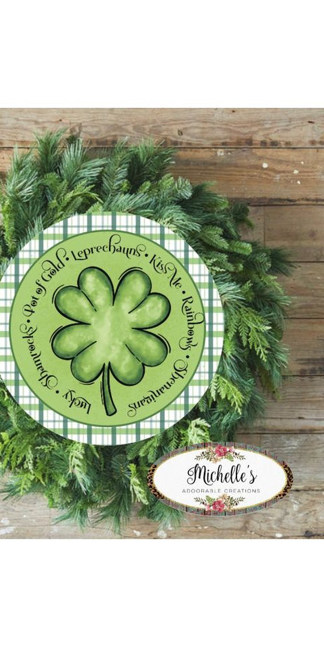 Leprechauns Clover Shamrock Sign - Wreath Enhancement - Michelle's aDOORable Creations - Signature Signs