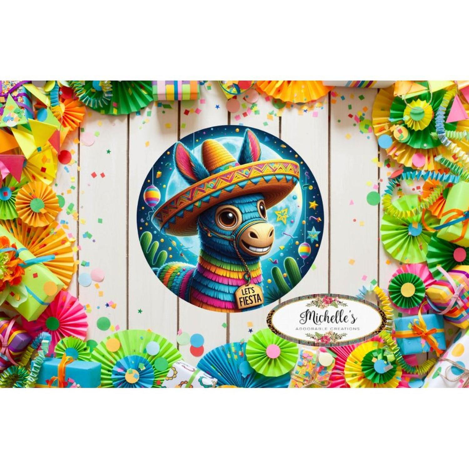 Let's Fiesta Pinata Donkey Sign