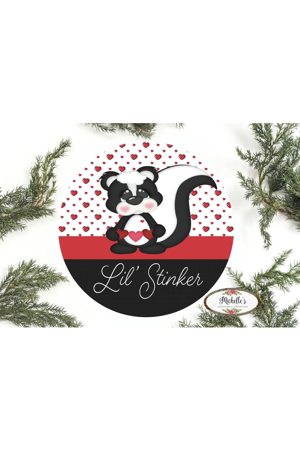 Shop For Lil Stinker Skunk Valentine Sign - Wreath Enhancement
