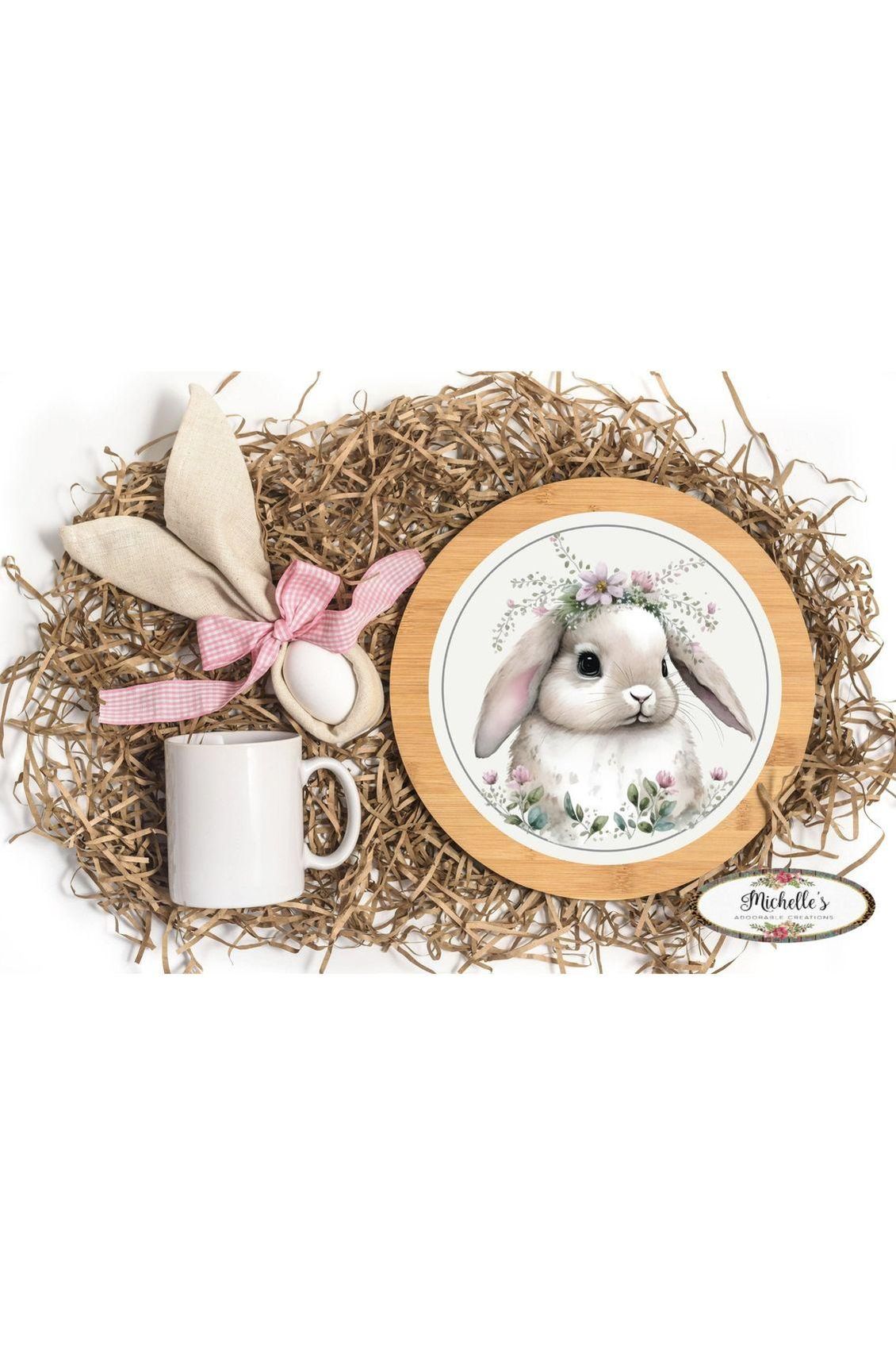 Shop For Lop Ear Bunny Easter Round Sign at Michelle's aDOORable Creations