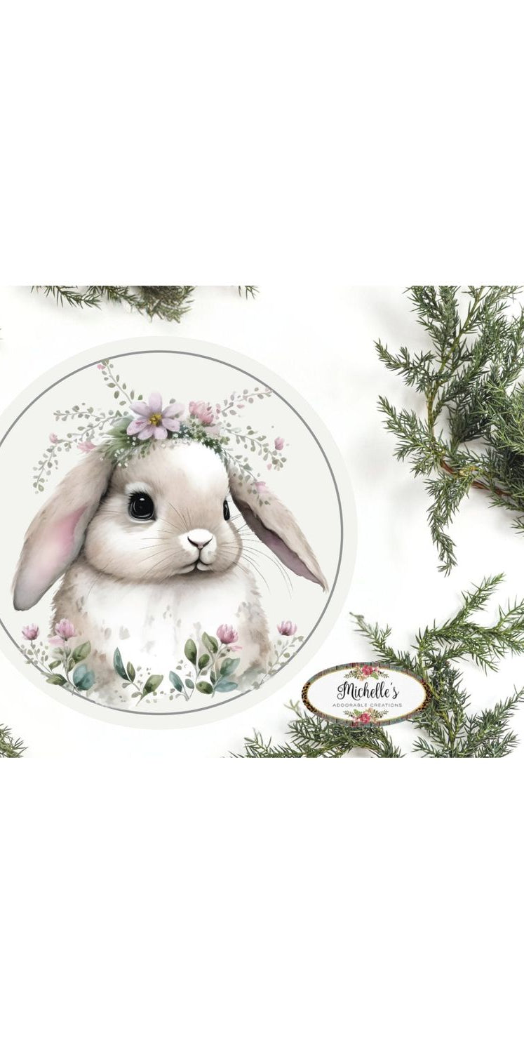 Lop Ear Bunny Easter Round Sign - Michelle's aDOORable Creations - Signature Signs