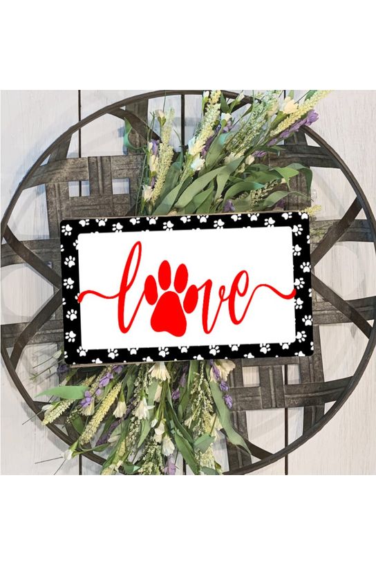 Shop For Love Paw Print Sign - Wreath Enhancement