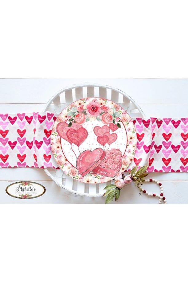 Shop For Love Valentine Pink Roses Round Sign - Wreath Enhancement at Michelle's aDOORable Creations