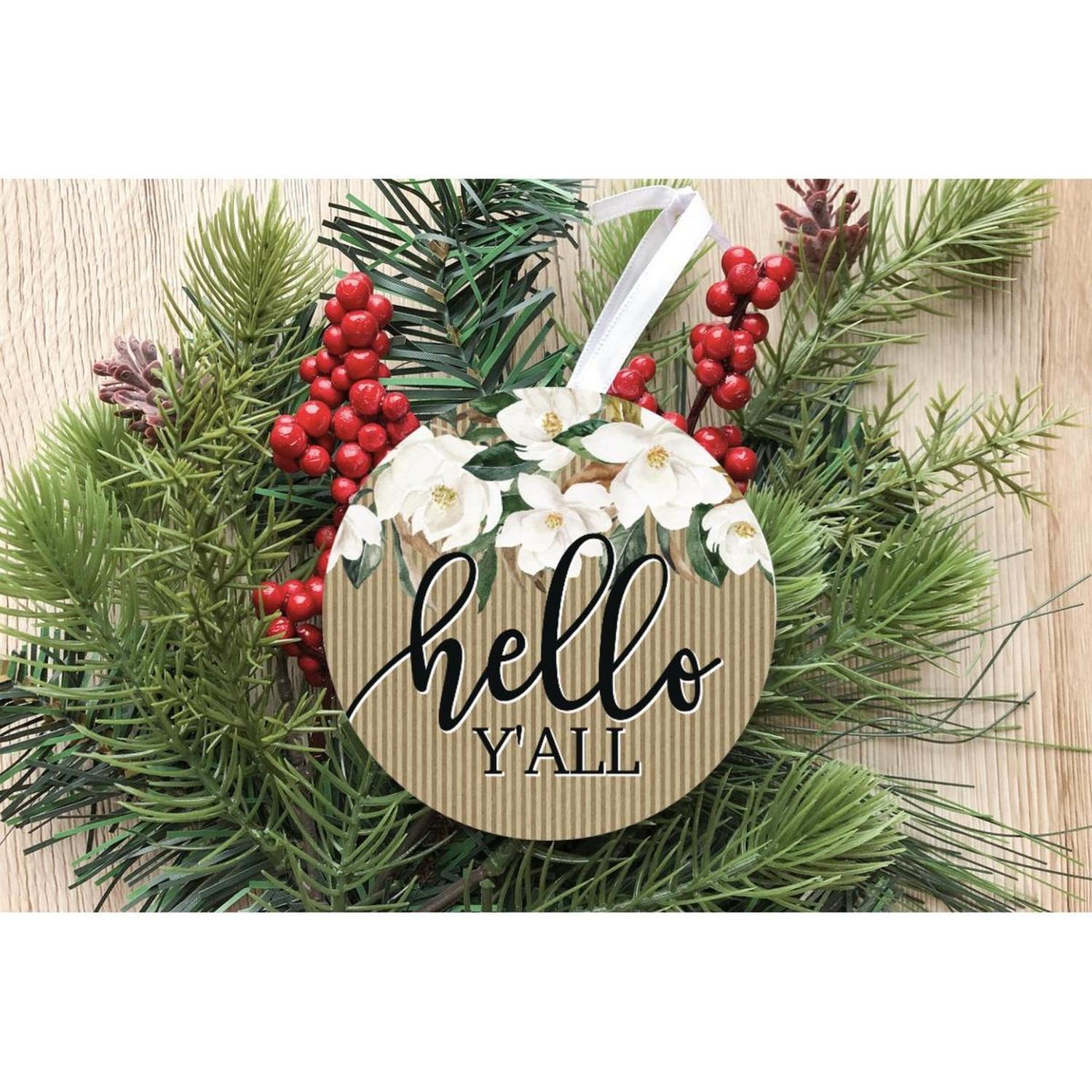 Shop For Magnolia Hello Yall Sign - Wreath Enhancement at Michelle's aDOORable Creations