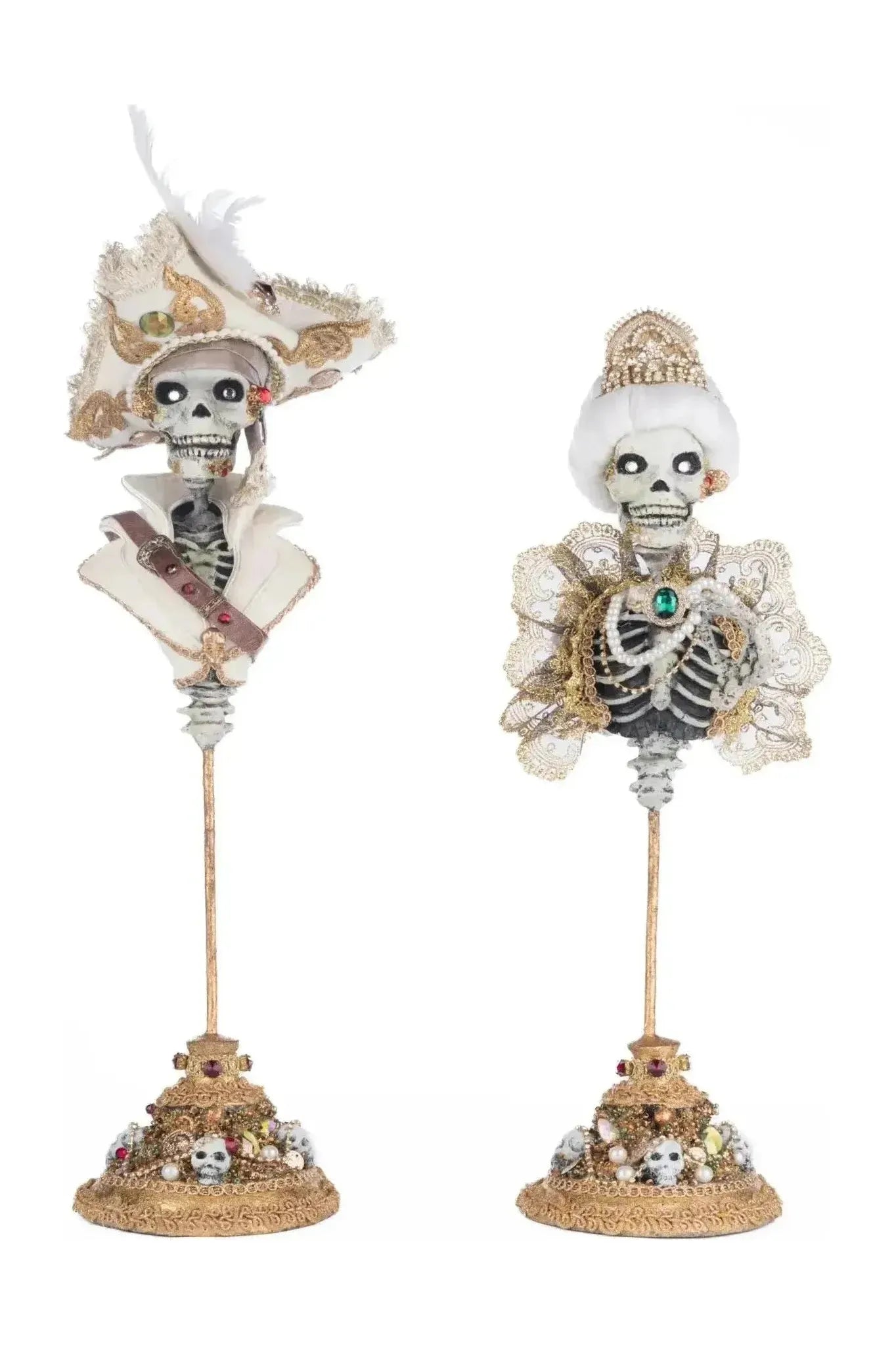 Shop For Male and Female Skeleton Bust Tabletop Set of 2 at Michelle's aDOORable Creations