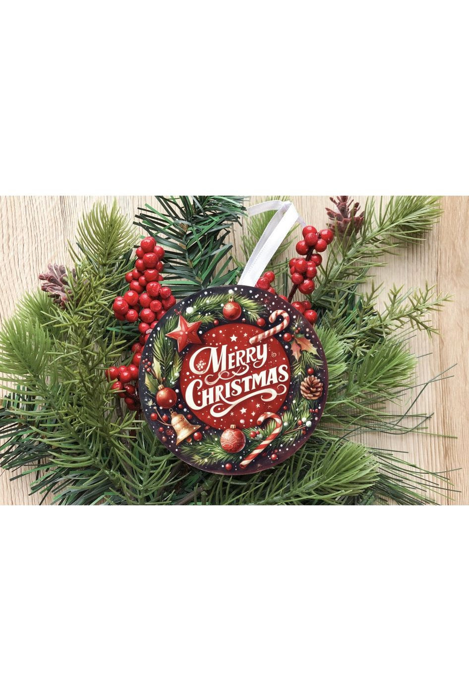 Merry Christmas Candy Cane Sign - Wreath Enhancement - Michelle's aDOORable Creations - Signature Signs