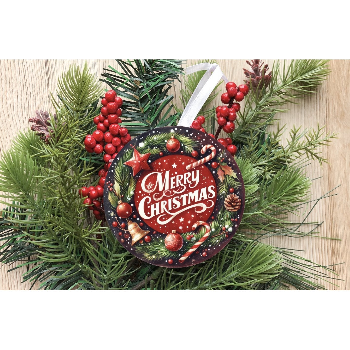 Shop For Merry Christmas Candy Cane Sign - Wreath Enhancement at Michelle's aDOORable Creations