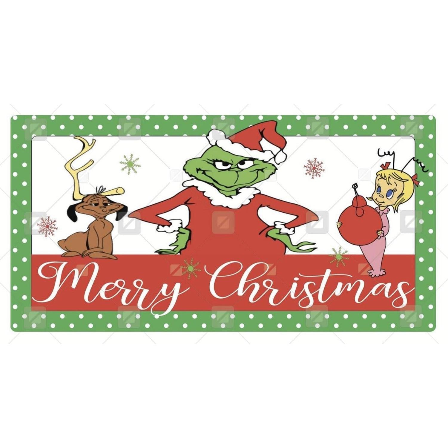 Shop For Merry Christmas Green Monster Sign - Wreath Enhancement at Michelle's aDOORable Creations